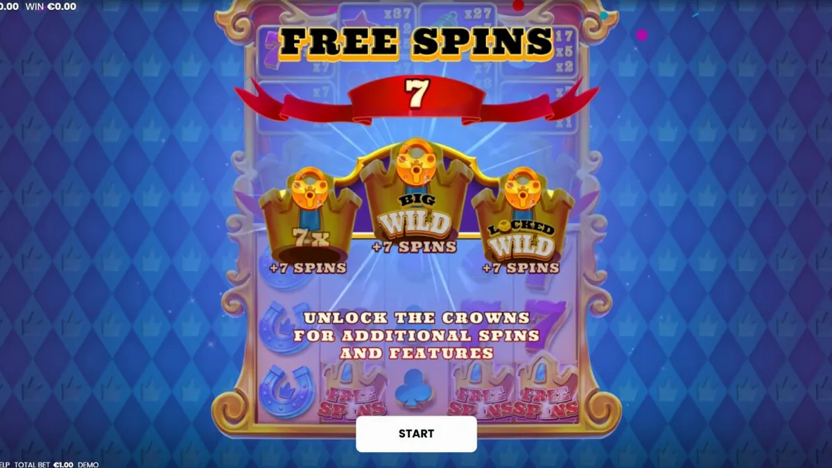 Tampilan visual slot King of 7’s dengan simbol mahkota dan Lucky 7